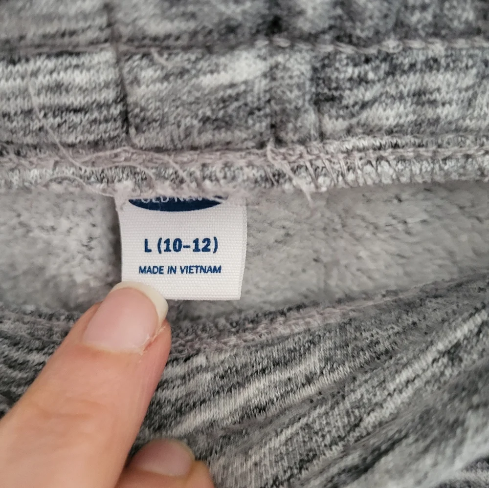 Old Navy Boy 10/12 L Heathered‎ Gray Joggers Elastic Drawstring Pockets